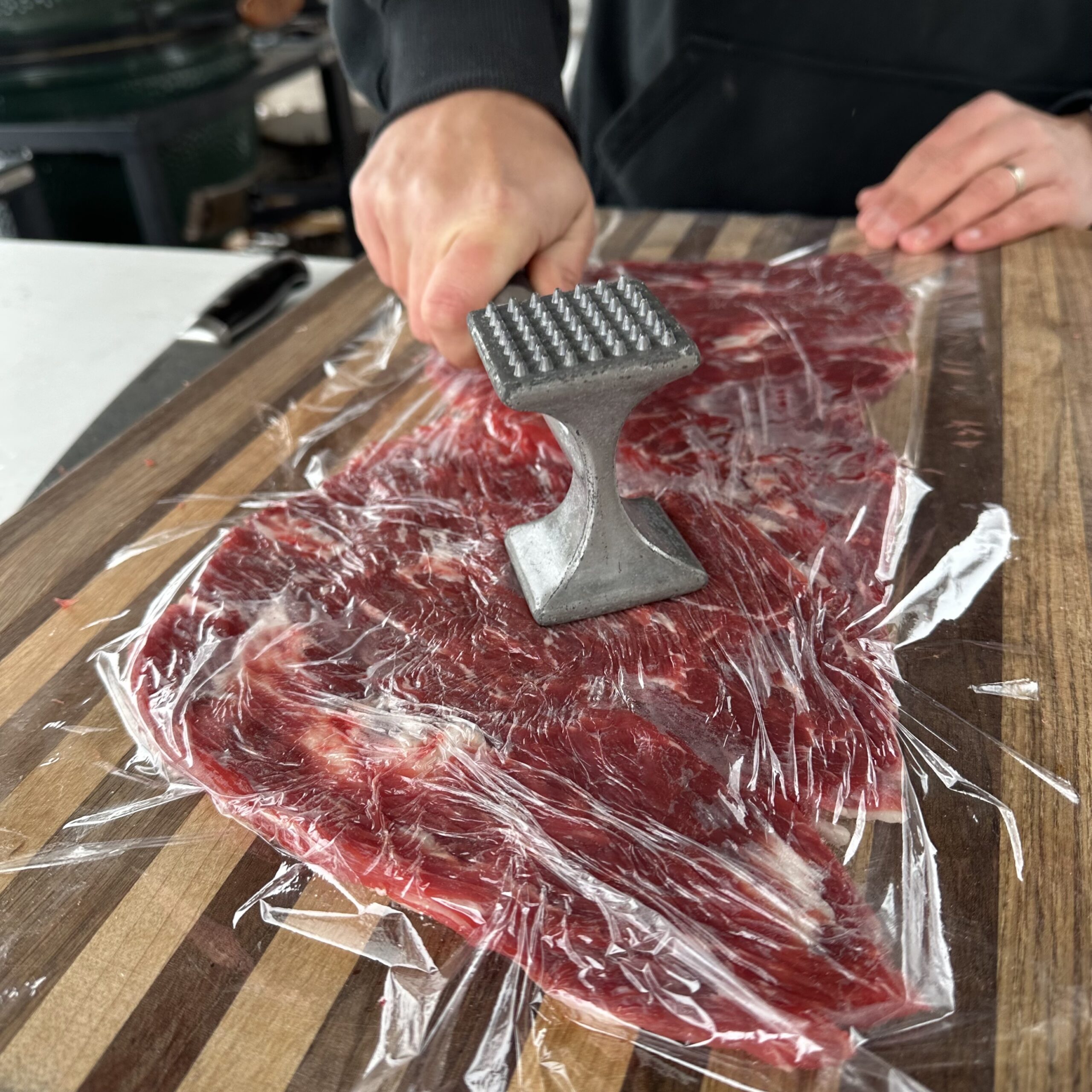 Pounding steak