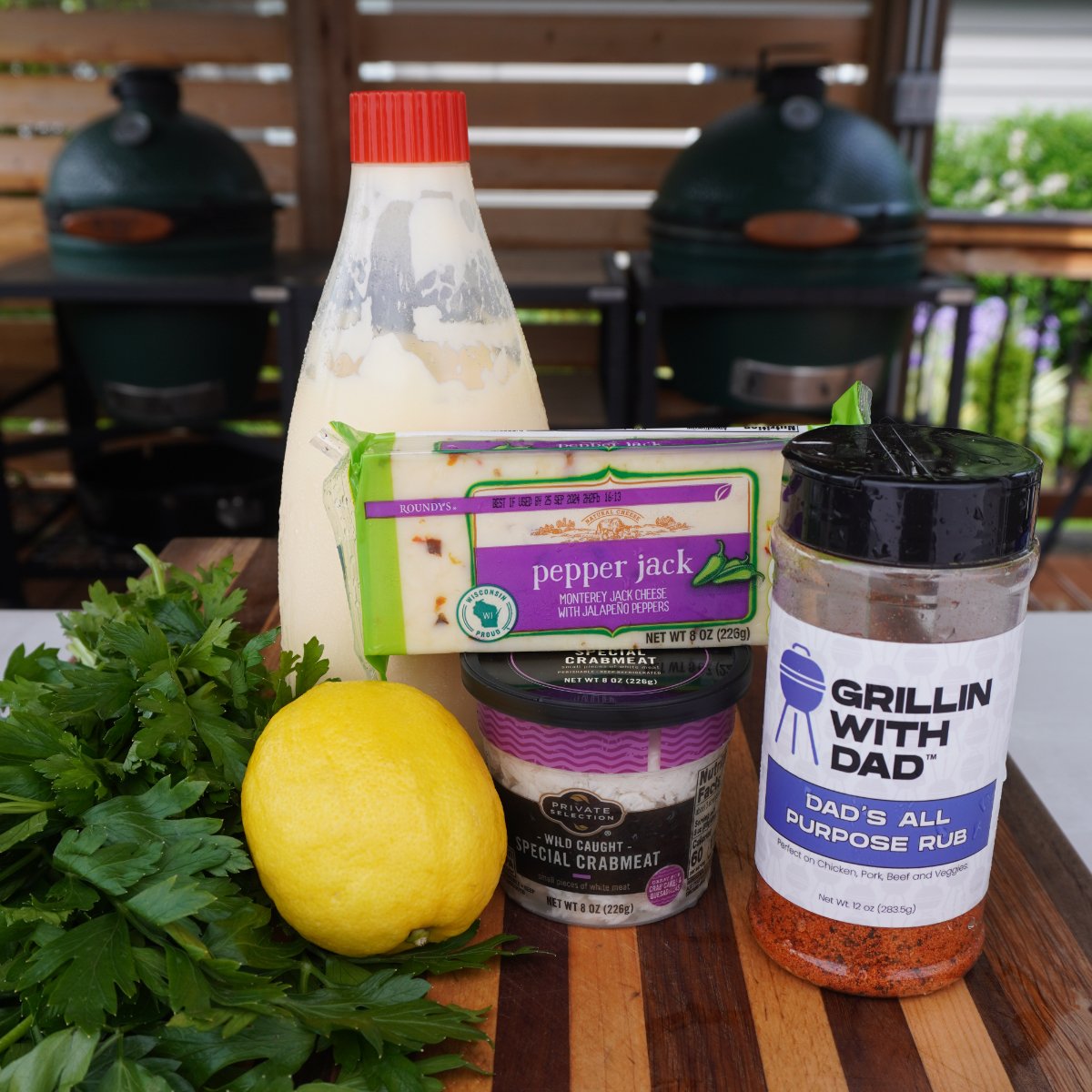 Ingredients needed for the smoked stuffed shrimp.