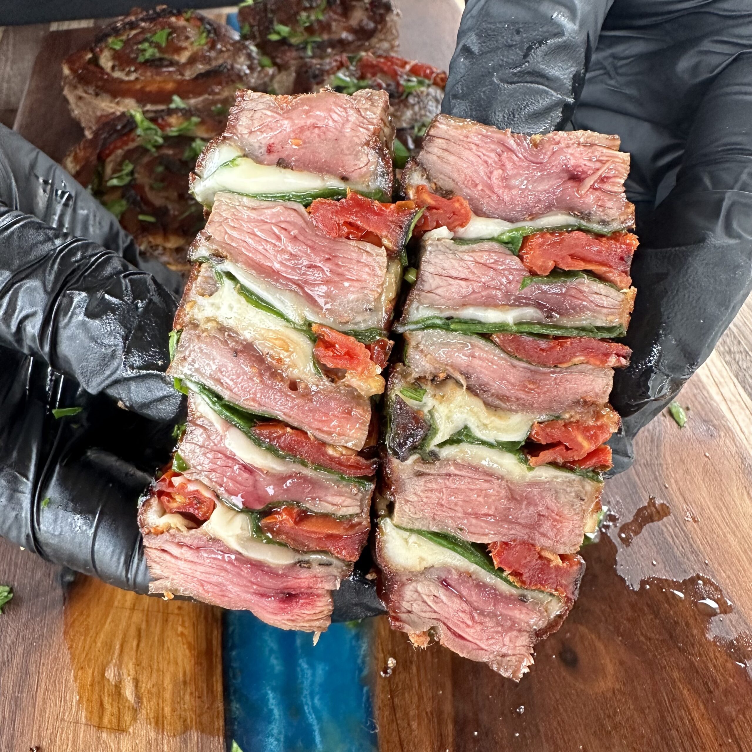 Sliced steak pinwheel